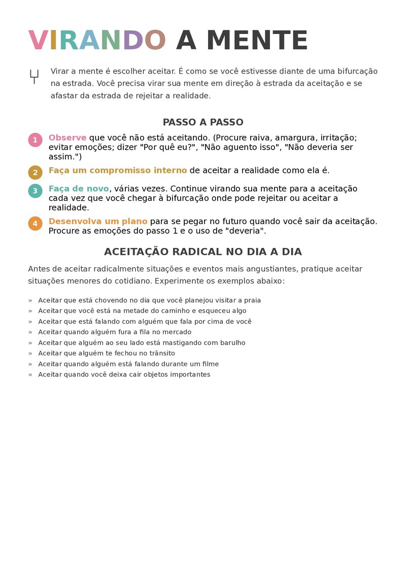 Ficha Virando a Mente — Aceitação Radical no dia a dia